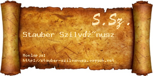 Stauber Szilvánusz névjegykártya